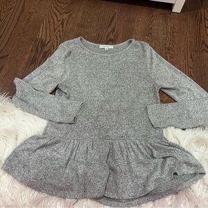 Grey Peplum Long Sleeve Top